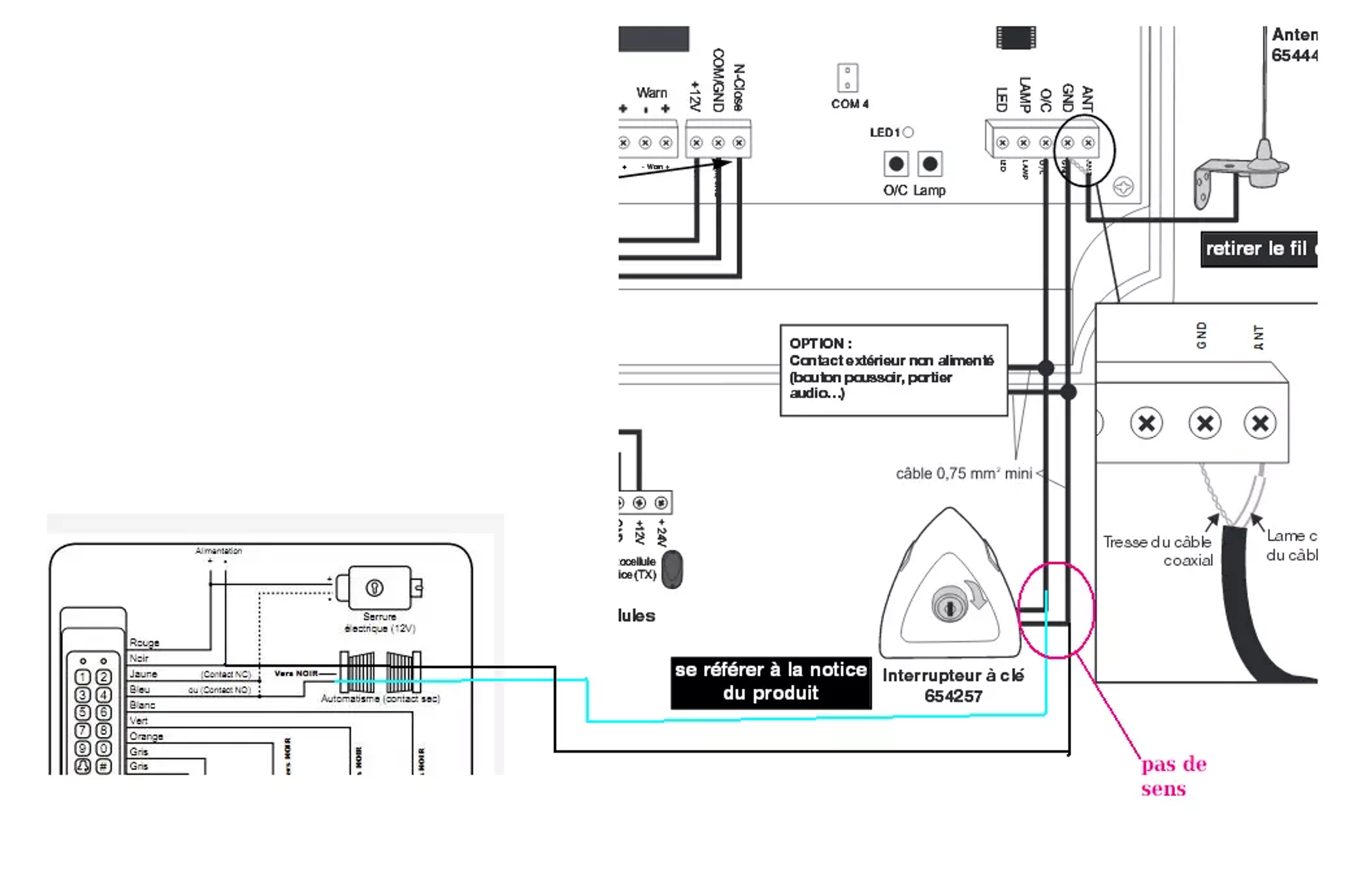 Approfondir le schéma branchement digicode portail